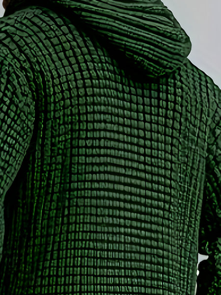 Men's Casual Sport Sweater, Long Hooded Knit Cardigan with Thick Yarn Knitting, Large Side Pockets, Loose Fit, Warm and Stylish, for a Casual and Stylish Look