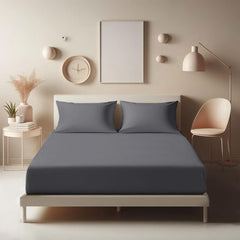 ELAFY Extra Deep 25CM Fitted Sheet Bed Sheets Single Double King Super King Bed Size cotton rich Feels super soft
