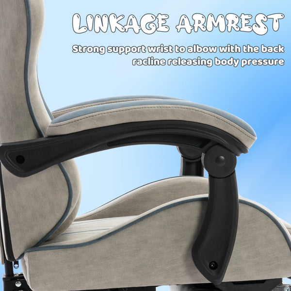 Gaming Chair Computer Chair Office Chair Racing Chair Desk Chair Swivel Chair Cute Gamer Chair Ergonomic Chair with Footrest And Backrest Support, Chair for Adult Gray