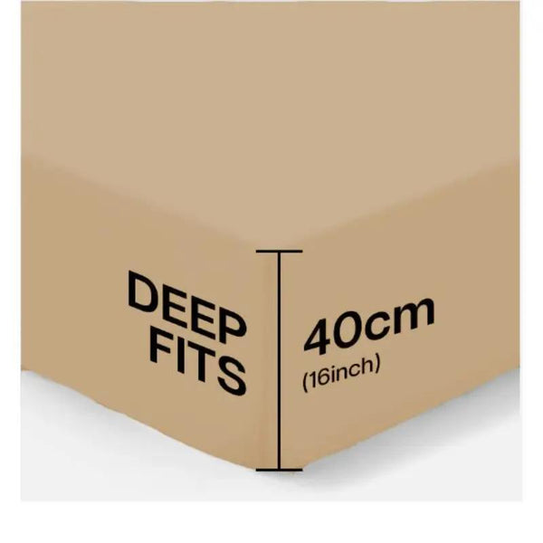 40 CM Extra Deep Fitted Sheets Single Double King Super King Size Bedsheets