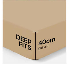 40 CM Extra Deep Fitted Sheets Single Double King Super King Size Bedsheets