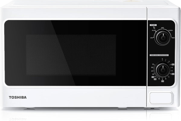 Toshiba 800W 23L Microwave Oven with Digital Display, Auto Defrost, One-Touch Express Cook, 6 Pre-Programmed Auto Cook Settings, and Easy Clean - Stainless Steel Door Handle Microwave - ML-EM23P(SS)