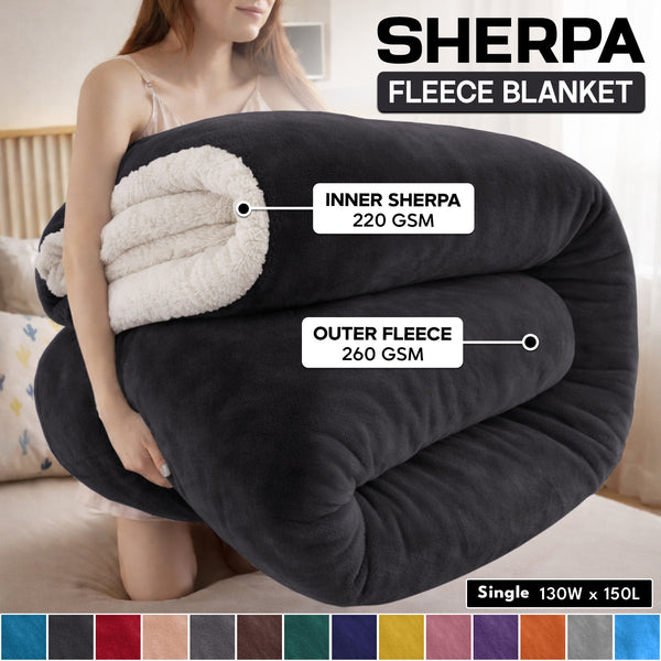 1pc Luxurious Double-Sided Sherpa Throw Blanket – Soft, Warm & Cozy Contemporary Blanket, Machine Washable, Perfect for Couch, Bed, Office & Travel, Ideal Gift