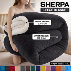 1pc Luxurious Double-Sided Sherpa Throw Blanket – Soft, Warm & Cozy Contemporary Blanket, Machine Washable, Perfect for Couch, Bed, Office & Travel, Ideal Gift