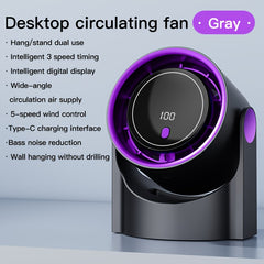 2025 New Upgrade Large Battery Portable Fashion Desk Fan Air Conditioner, 5-Speed Wind Cooling