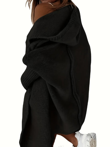 Oversized Hooded Cardigan for Winter And Autumn, Long-Sleeve Casual Sweater, Women'S Clothing