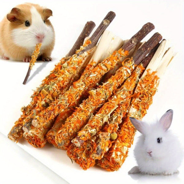 Rabbit Apple Wooden Sticks, Natural Rabbit Chew Toys, Small Animal Wooden Teething, Small Pet Cage Flower Decoration, Hamster, Chinchilla Squirrel Rabbit Guinea Pig Small Pet Apple Chew Stick