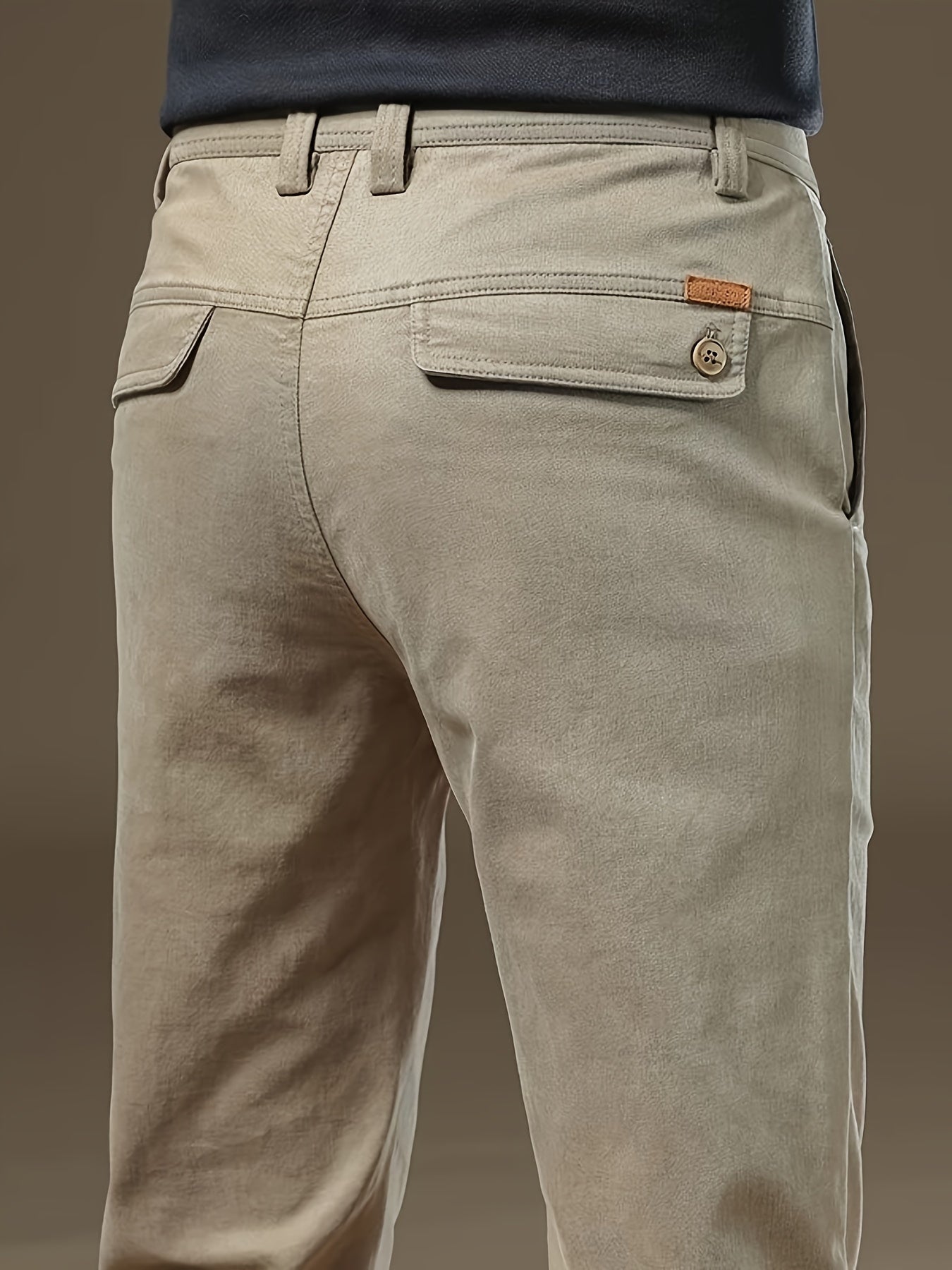 Men's Bedford Classic Fit Stretch Khaki Dress Pants, Casual Trousers, Suitable for Business Occasions, Daily Wear, and Outings in Spring and Autumn