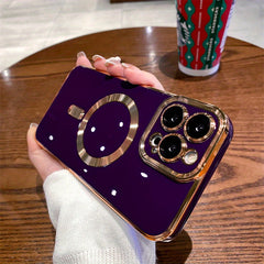 For Magsafe Luxury Magnetic Cases For iPhone 11 12 13 14 15 Pro Max 15 Plus Wireless Charge Case Plating Cover Phone Accessories