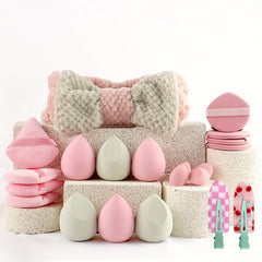 Popular Choice 20/21/40pcs of pink makeup kit, the set includes a multi-size soft brush, a variety of makeup eggs, a portable large-capacity travel makeup bag, and a full set of pink 2025 Internet celebrity makeup brushes