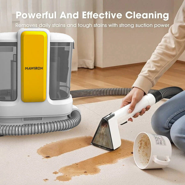 Electric Washing Vacuum Cleaner with Dual Tank and 2 Brushes, Stain Cleaner for Carpets, Stairs, Upholstery, Car, for Large Areas and Stubborn Stains, Carpet Cleaner, Stain Vacuum Cleaner, Upholstery