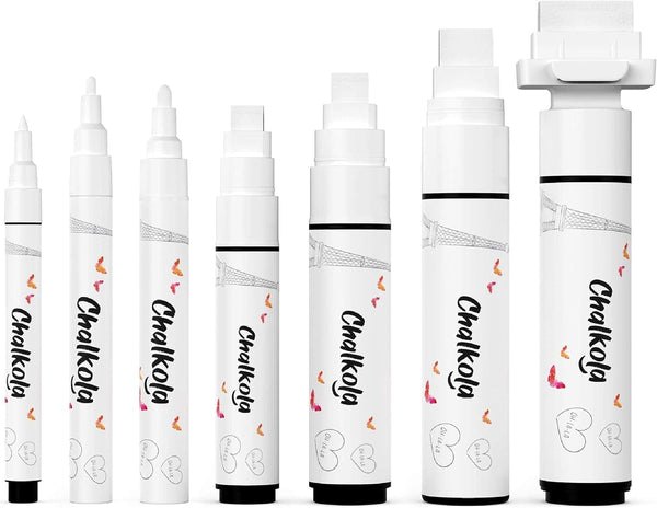 Jumbo White Chalk Pens - 15Mm Window Markers | Pack of 4 White Pens - Use on Cars, Chalkboard, Whiteboard, Blackboard, Glass, Bistro | Loved by Teachers, Artists, Businesses