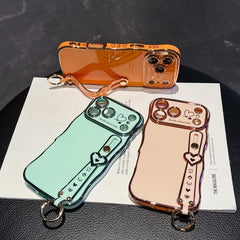 Phone Case - Electroplated Phone Case with a Large Heart-Shaped Window And Wavy Design, Compatible with for Iphone 11 Through 17 Pro Max Plus, Offering Full Coverage And Drop Protection