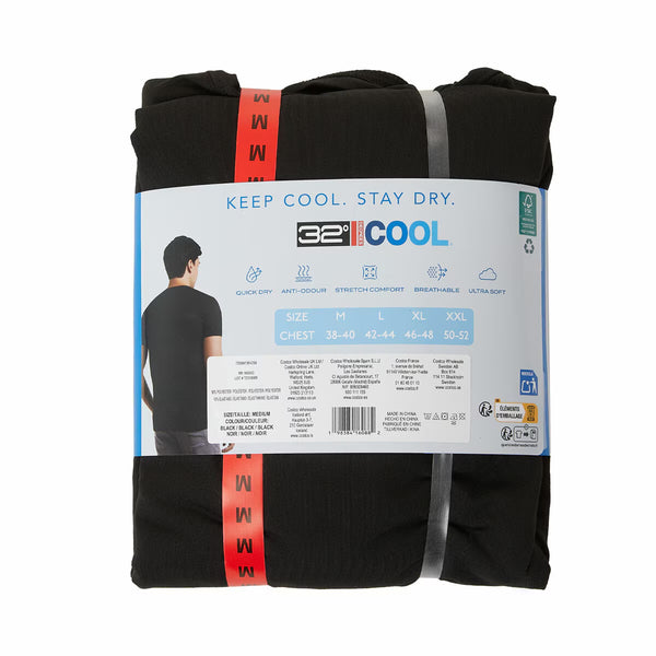 32 Degrees Men'S Cool T-Shirt 3 Pack in Black