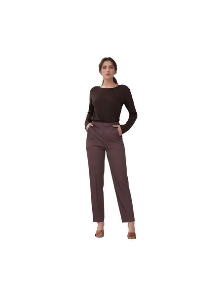 Women Trousers Stretchy Lightweight Finely Stitched Half Elasticated Pull Up Work Formal Pants Inside Leg 27 inches
