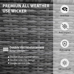 Rattan Garden Furniture 3 Piece Corner Sofa Set PE Wicker Patio Table and Chairs with Cushion