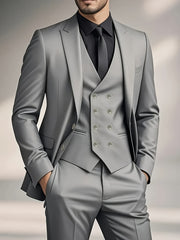 Men'S Suit 3pcs Set Formal Attire Blazer Trousers Vest Wedding Outfit Important Occasion Dress