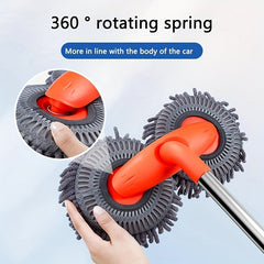 [Car Wash Brush] Adjustable Long-Handled Car Cleaning Brush, Chenille Microfiber Car Wash Tools - Heavy-Duty Multi-Surface Car Wash Mop, Truck, SUV, RV, Home & Vehicle Detailing, Soft Bristle-Free Duster for Hard-to- Areas