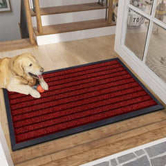 1pc Indoor/Outdoor Rug – 7 Stripe Polypropylene Woven Design with PVC Rubber Back – Heavy-Duty, Waterproof, Non-Slip Dirt-Grabber – Ideal for Entrance, Hallway, Kitchen, Living Room & High-Traffic Areas