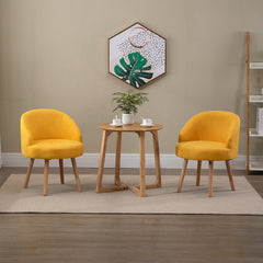 Set of 2 Small Accent Occasional Lounge Sofa, Guest Reception Sofa Chair Office Chair, Tub Chairs Upholstered Fabric with Solid Wood Legs
