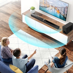 SoundBar with Subwoofer, Sound Bar for Smart TV, Wireless 5.0 Soundbars, Deep Bass, TV Audio System with ARC/Opt/AUX for Enhanced Home Theater Sound Speaker with Infrared Remote Control