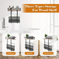 Wall-Mounted Towel Rack - Metal Towel Holder for Bathroom | Iron Shelf for Folding Large Towels, Contemporary Style, Suitable for Small Bathrooms or RV Camping