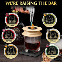 CWLAKON Cocktail Smoker Kit with Torch, Bourbon Whiskey Smoker Infuser Kit, 6 Flavors Wood Chips, 2 Glasses, Old Fashioned Drink Smoker Kit, Christmas Birthday Gifts for Men, Dad, Husband(No Butane)