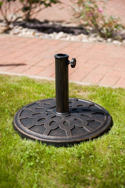 Garden Parasol Base Cast Iron Round Umbrella Stand Patio Outdoor Heavy 9.5kg New