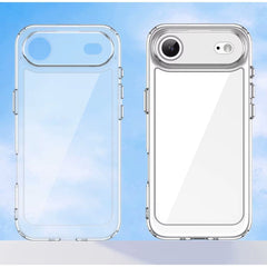 TVELO Clear Phone Case for iPhone 17, iphone 17 air, iphone 17 pro, iphone 17 pro max, Transparent Slim Fit Hard Protective Cover, Shockproof Mobile Case black greay