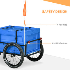 Bicycle Cargo Trailer with 65L Foldable Storage Box and Safe Reflectors