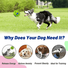 Interactive Giggle Ball for Dogs & Cats - 14cm Training Balls Toy Ball for Dogs Durable Dog Chew Ball for Teeth Cleaning Indestructible Rubber Chew Toy Natural Rubber Teething Ball Squeaky Dog Toy for Interactive Play Self-Entertainment Dog Ball for Alone