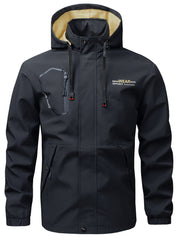 Men'S Outdoor Hooded Lightweight Jacket Sports Coat Inner Mesh Fabric