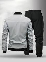 [Maigiqi] Casual Set Men'S Spring Autumn Easy Athletic Two-Piece Outfit Polo Collar Jacket