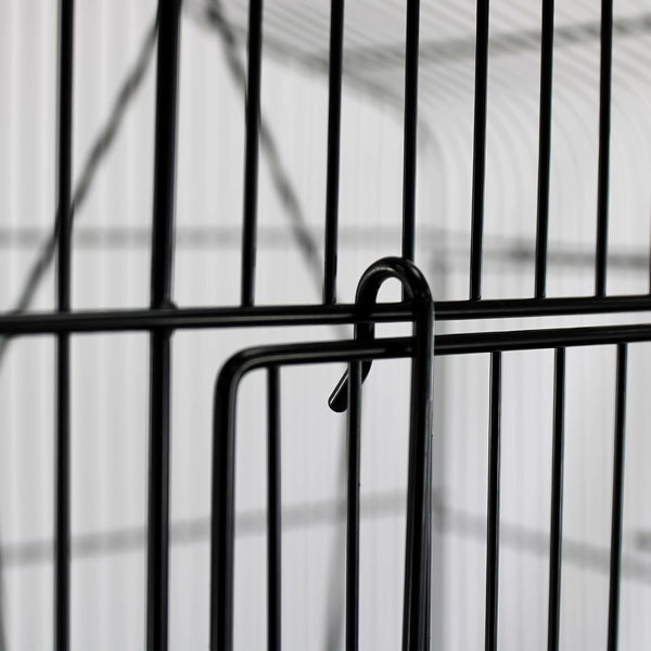 Large Metal Bird Cage for Budgie Parakeet Canary Cockatiel Finch or Lovebird by Crystals (Black)