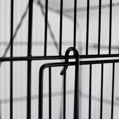 Large Metal Bird Cage for Budgie Parakeet Canary Cockatiel Finch or Lovebird by Crystals (Black)