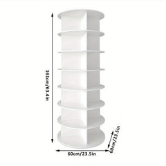 5/7 Tier Rotating Shoe Rack- 360° Spinning Floor Stand With Shelves For Home & Dorm, Easy Assembly, Durable PVC Material, Versatile Storage