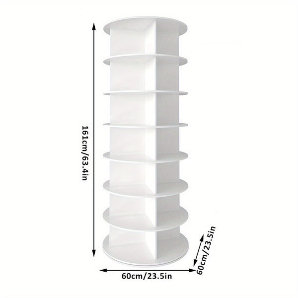 5/7 Tier Rotating Shoe Rack- 360° Spinning Floor Stand With Shelves For Home & Dorm, Easy Assembly, Durable PVC Material, Versatile Storage