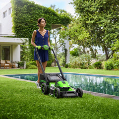 Greenworks 48V 46Cm Self-Propelled Cordless Lawn Mower + 2 X 24V (4Ah) Batteries + Dual Charger