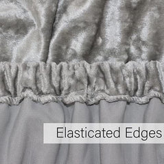 Elegant Silver Grey Crushed Velvet Wrap Around Bed Skirt - 40CM Extra Deep Bedbase Cover for Bedroom Guest Room with Adjustable All Around Elastic for Easy Fit - Soft, Breathable, and Dust-Repelling