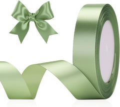 G2PLUS White Stain Ribbons - 22M Thick Fabric Gift Wrap Ribbons for Crafting, Wedding & Valentine'S Day Decoration
