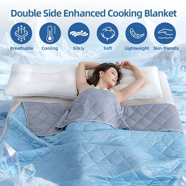 1pc Cooling Blanket Suitable for Hot Sleepers, Featuring a Double-Sided Design for a Cool Feel, Perfect for Lightweight And Soft Summer Sleep
