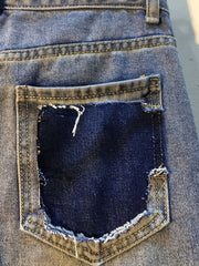 New European & American Style Women'S Heavy-Duty Rhinestone & Beaded Denim Shorts, High Waist Ripped Straight Leg Bermuda Capris, Made of Breathable, Cool, Soft And Comfy Fabric. Perfect for Summer Outdoor Casual Wear
