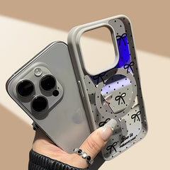 Polka Dot Bow Phone Case, Support Wireless Charging Anti-Drop Light Beige-Feeling Magnetic Case, Suitable for Iphone17Promax/17Air/16/15/14Plus/13/12/11 for samsung for galaxy A56/A55/A54/A36/A35/A26/A25/A16/A15/A06/S25Ultra/S24Fe/S23Plus/S22.