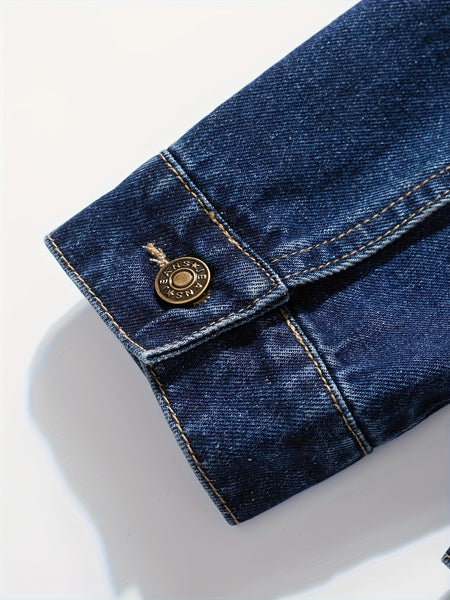 Men's Casual Slim Jacket Vintage Lapel Denim Jacket