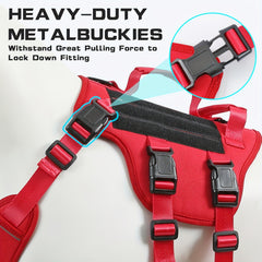 Reflective No-Pull Dog Harness for Large Breeds - Escape-Proof, Soft Padded Full Body Vest with Adjustable Straps & Dual Handles, Ideal for Walking, Hiking & Training - Black Checkered Design