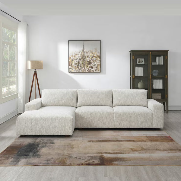 Zyllah Beige Fabric Corner Sofa with Chaise