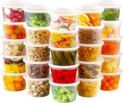 AOZITA 20 Sets 32 Oz Plastic Deli Food Containers with Lids, Airtight Food Storage Containers, Freezer/Dishwasher/Microwave Safe, Soup Containers for Takeout Meal Prep Storage