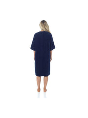 KAV Super Soft 100% Cotton Robe Womens Dresses - Towelling Shower Wrap Gown - Ladies Adjustable Towel Bathrobe for Housecoat, Nightwear, Lounge, Spa Bath with Zipper and Pocket