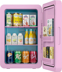 Mini Fridge 22L/ 30 Cans Cooler and Warmer Portable Mini Fridge for Bedrooms with Adjustable Shelves, AC+12V DC Small Fridges for Car, Office, Travel, Skincare, Cosmetics, Drinks (Black)