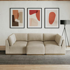 Henredon Murphy Taupe 6 Piece Modular Fabric Sofa